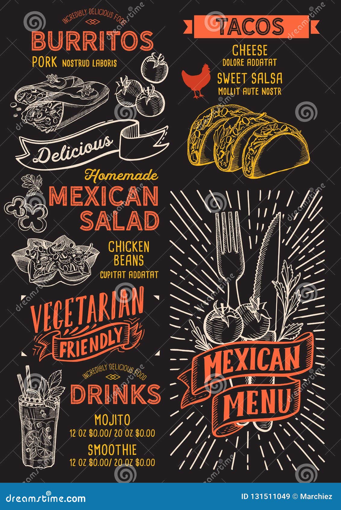 mexican menu background design