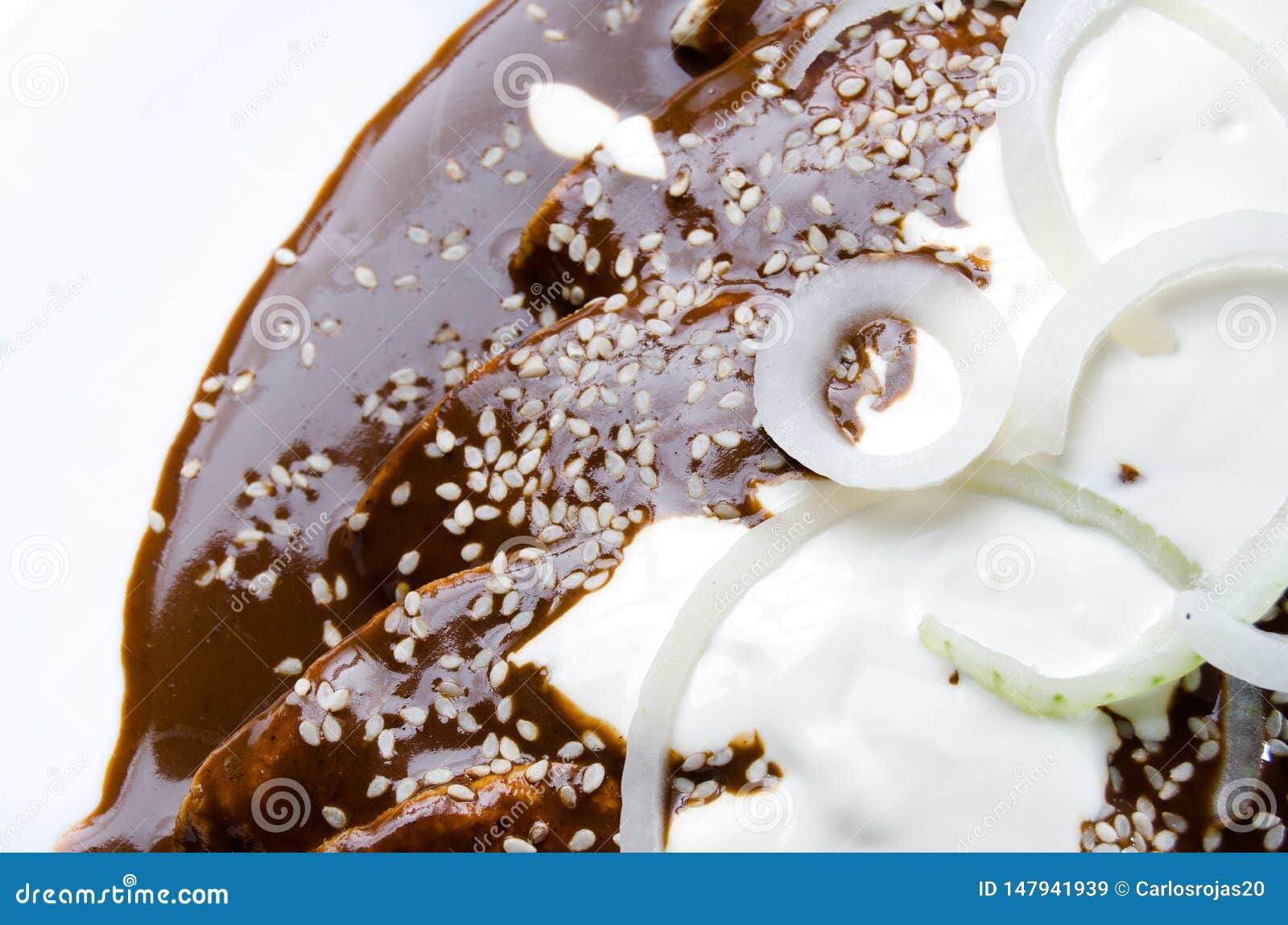 Mexican mole enchiladas stock image. Image of cooked 147941939