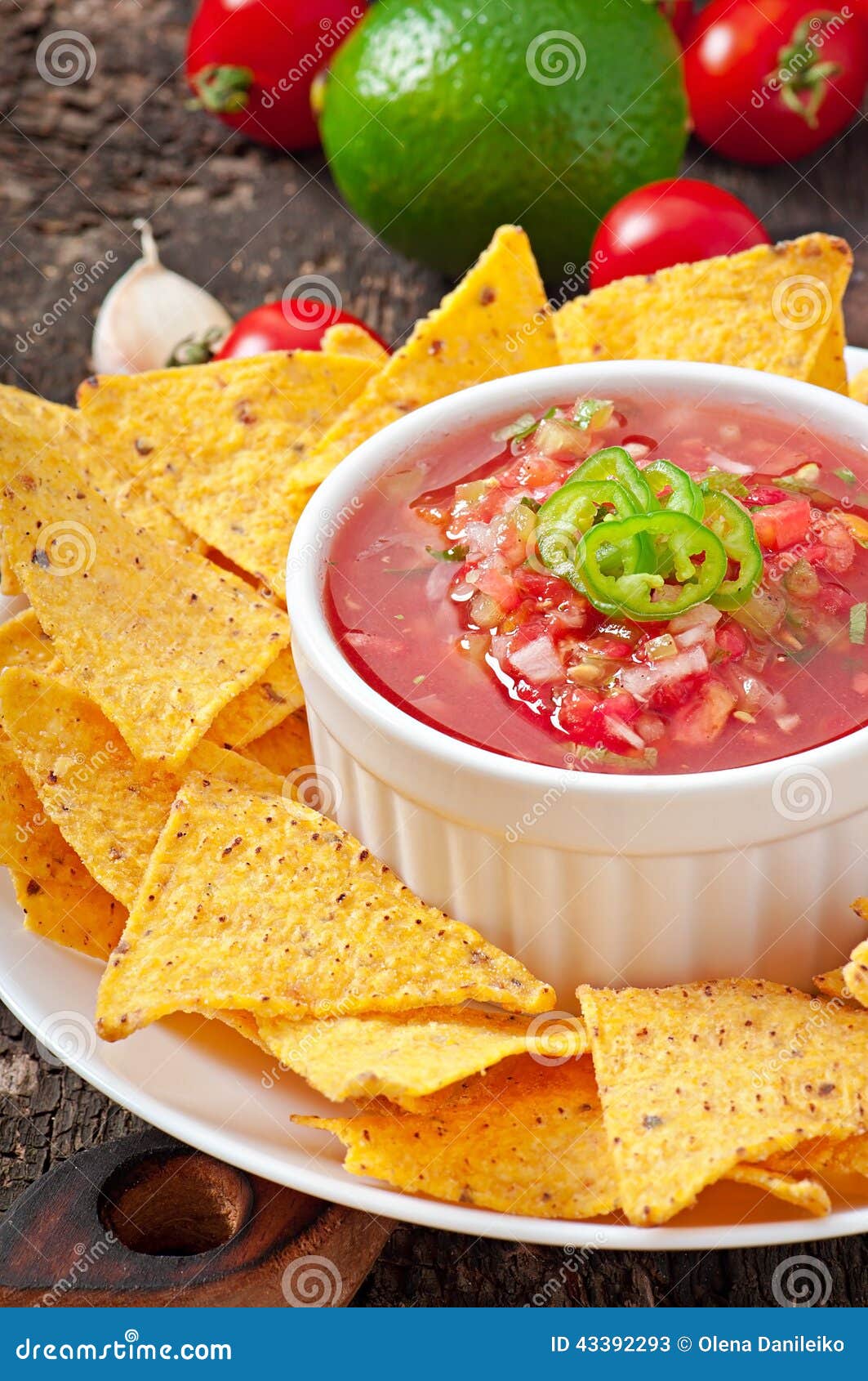 Mexican Nacho Chips and Salsa Dip Stock Image - Image of food, closeup ...