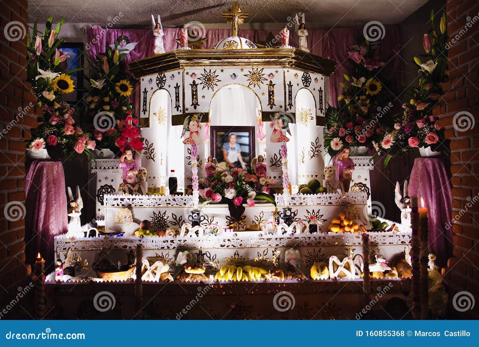 mexican offering for dia de los muertos in huaquechula puebla mexico