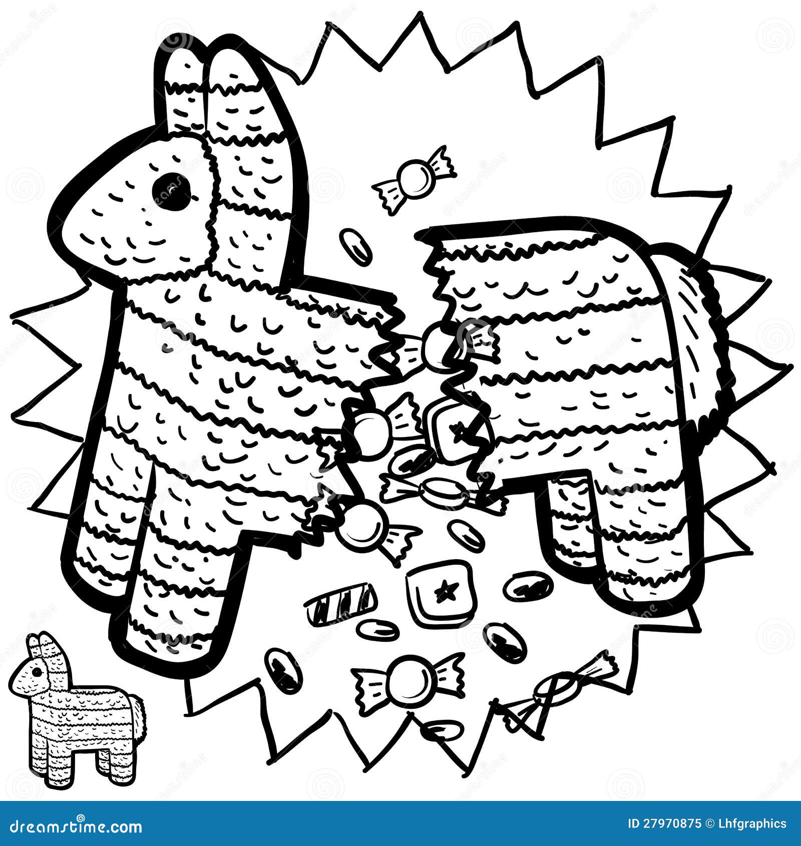 Download Mexican pinata sketch stock vector. Illustration of celebration - 27970875