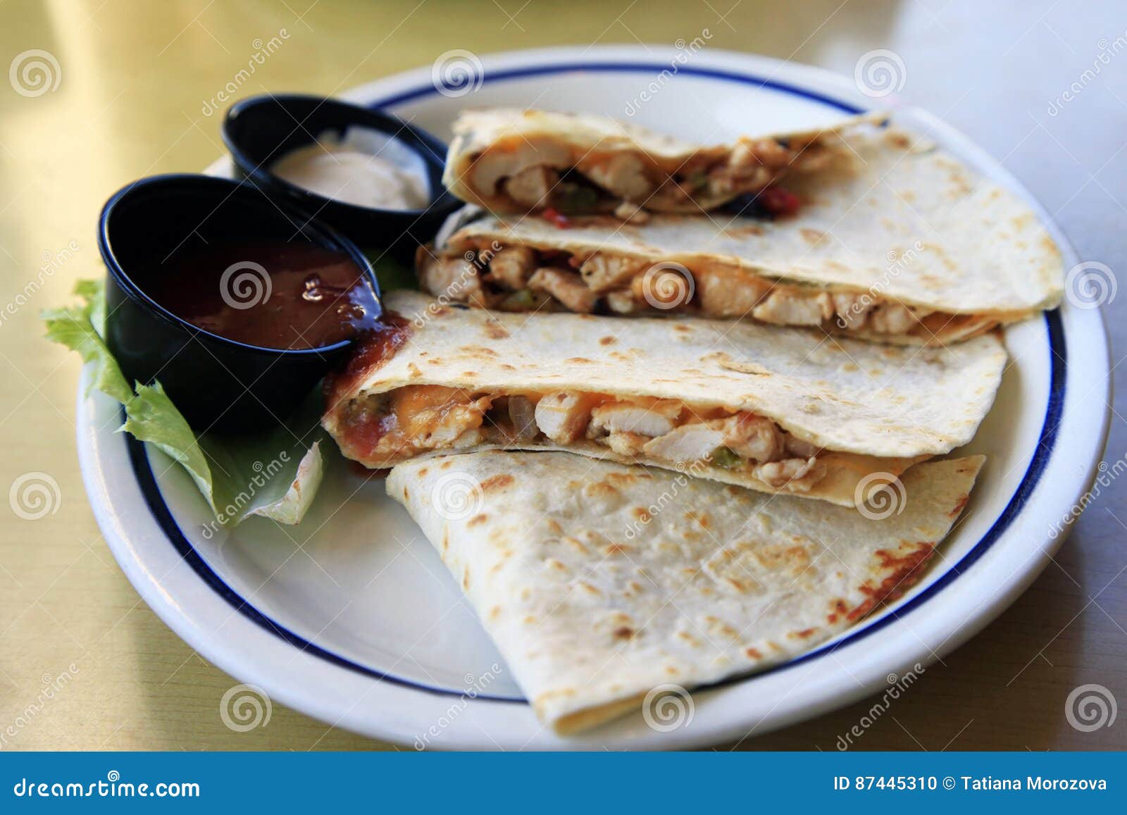 Mexican Quesadilla stock photo. Image of homemade, focus 87445310