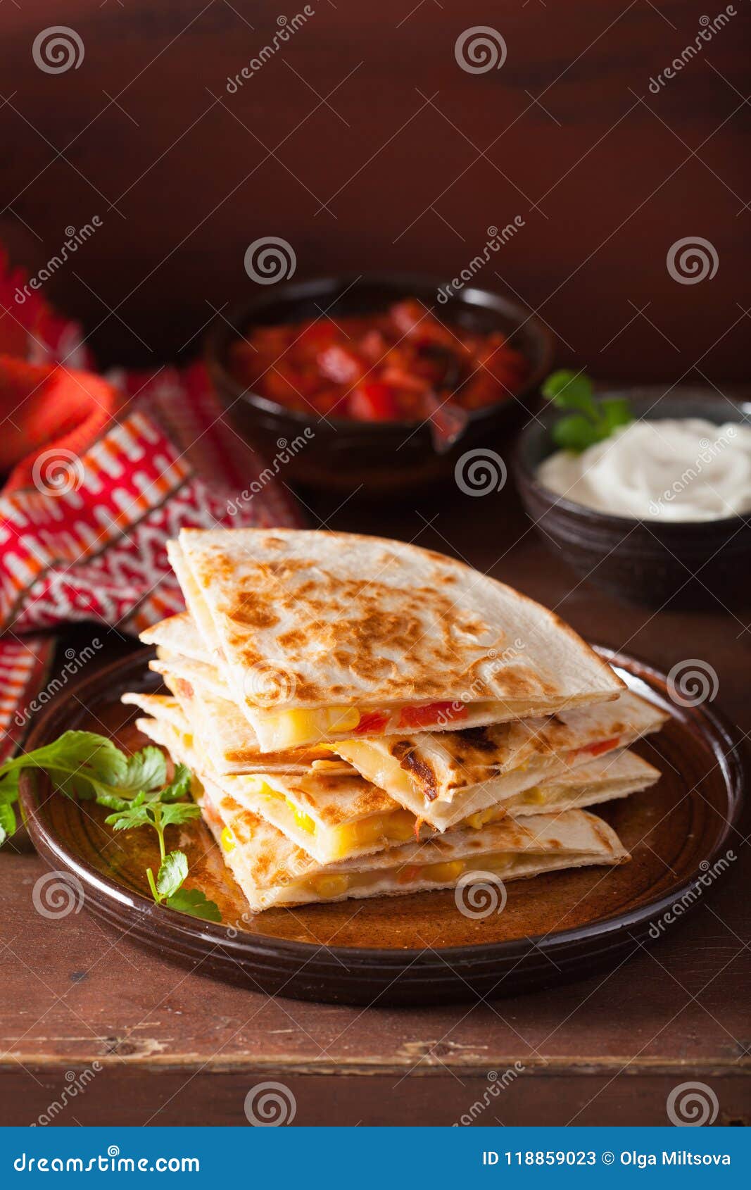 Mexican Quesadilla with Tomato Corn Cheese Stock Image Image of fresh