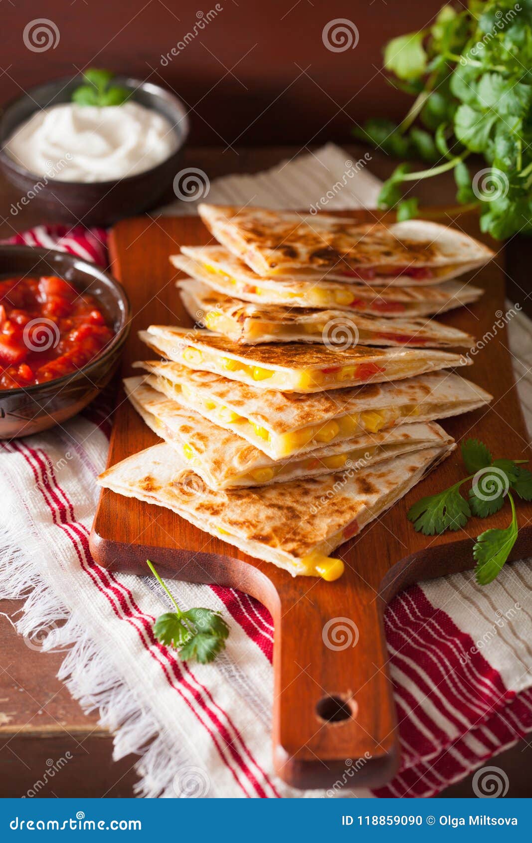 Mexican Quesadilla with Tomato Corn Cheese Stock Photo Image of
