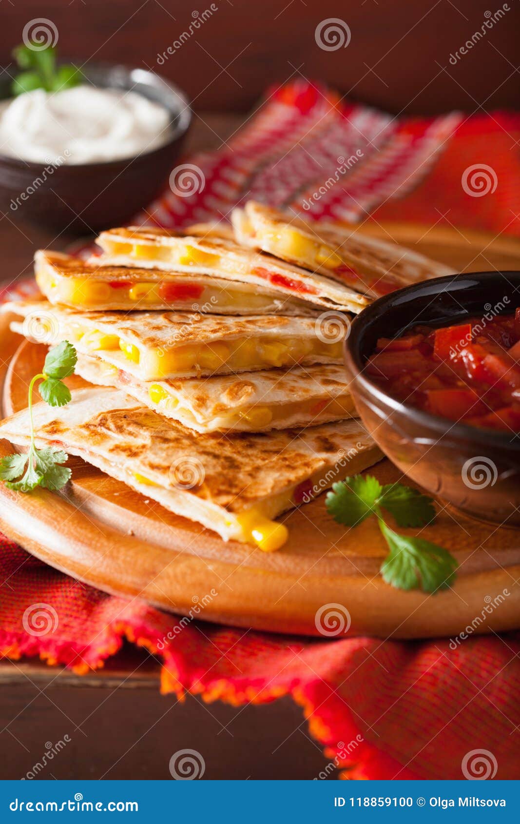 Mexican Quesadilla with Tomato Corn Cheese Stock Photo Image of