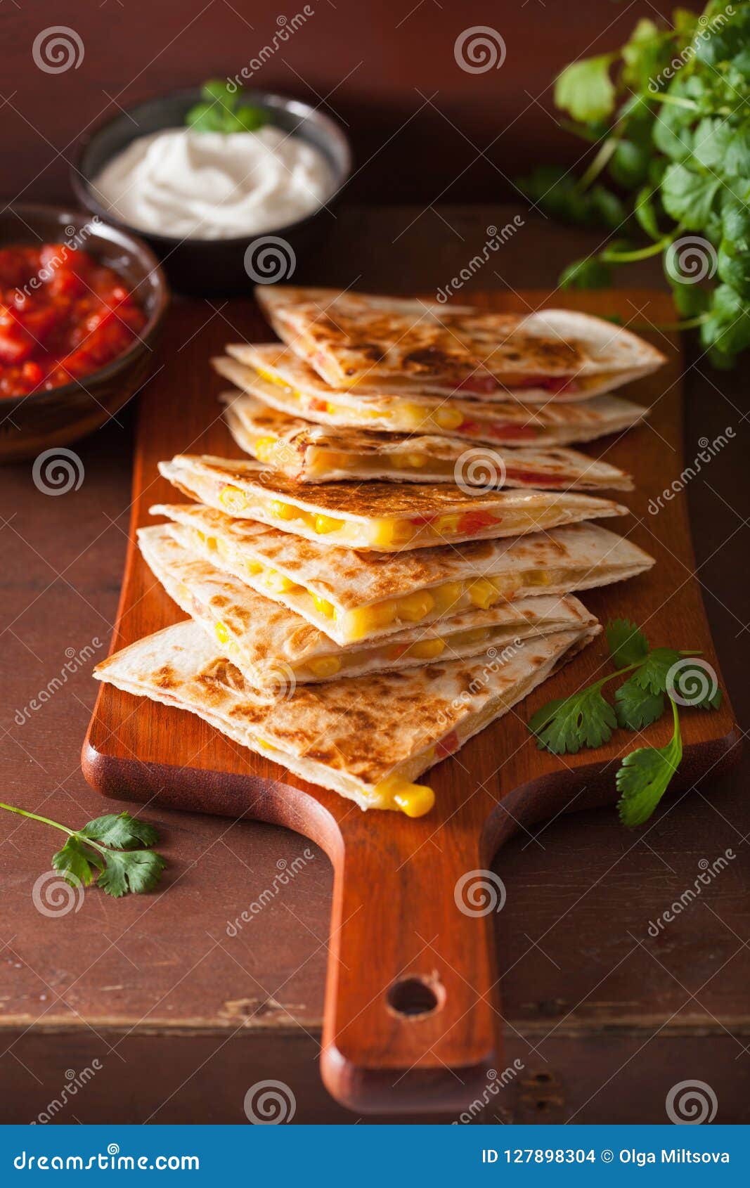Mexican Quesadilla with Tomato Sweet Corn Cheese Stock Photo Image of