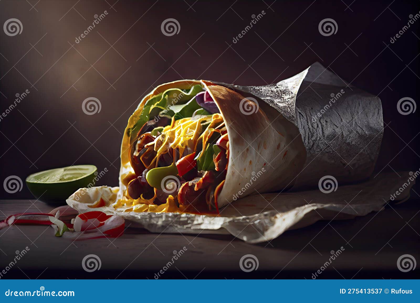 Mexican Rice and Chorizo Sausage Wrap Stock Illustration Illustration of fast, canada 275413537
