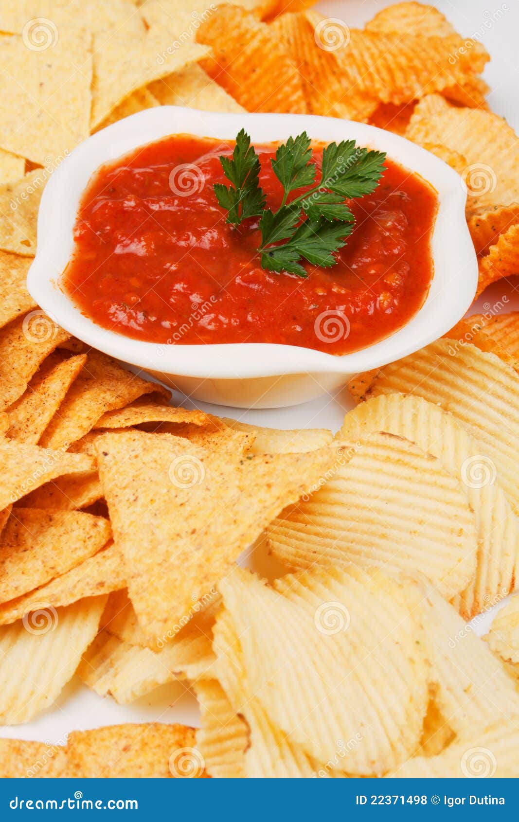 Mexican Salsa with Corn and Potato Chips Stock Photo Image of potato