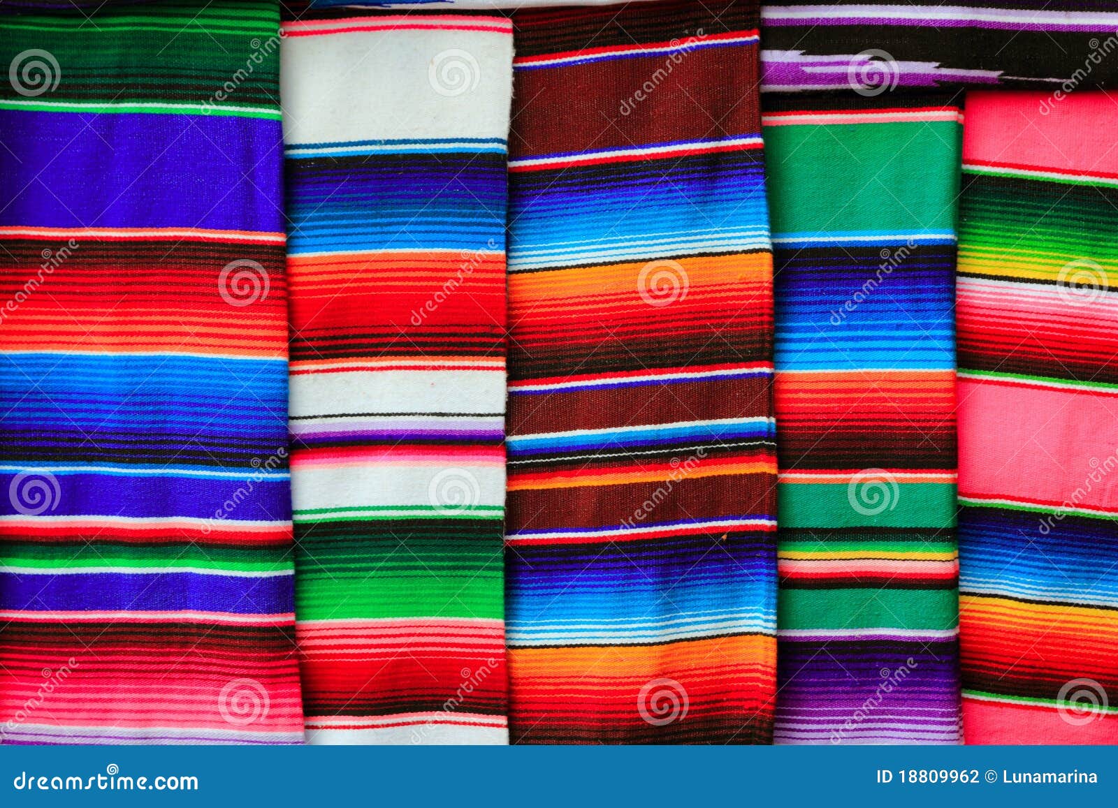 Mexican Serape Fabric Colorful Pattern Texture Stock Photography