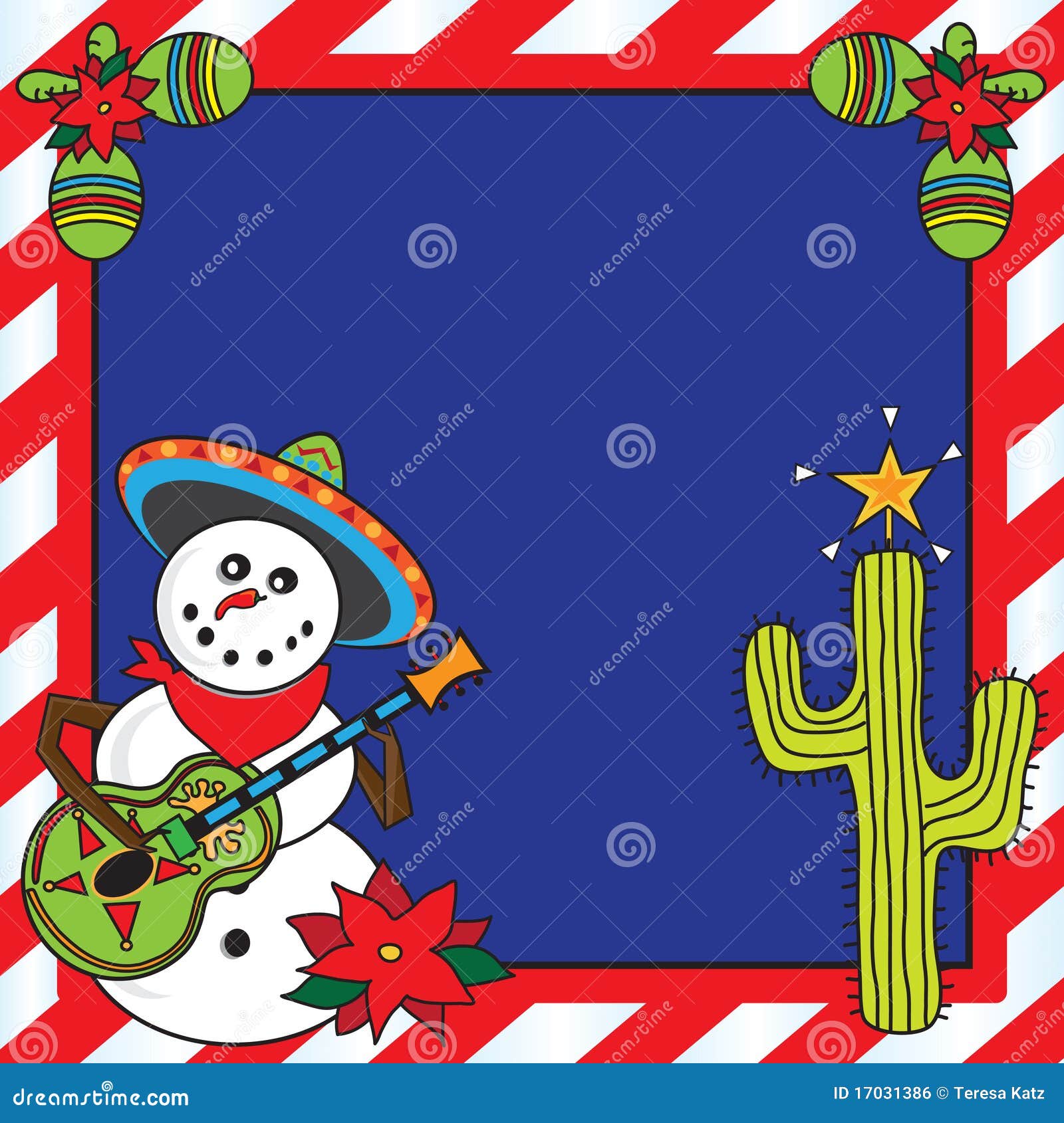mexican snowman christmas card 17031386