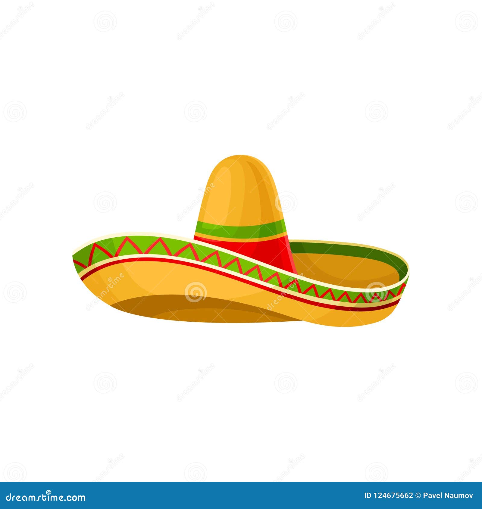 mexican sombrero hat   on a white background