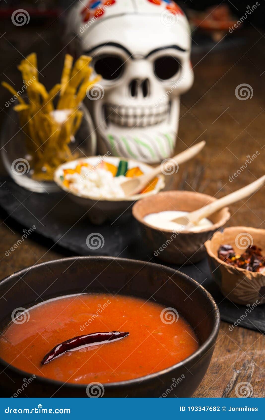 Mexican style tomato soup stock photo. Image of mexican - 193347682