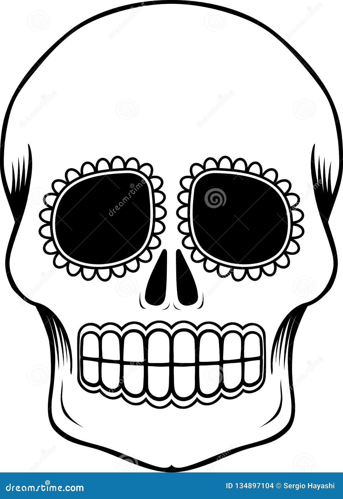 Mexican Sugar Skull Template Stock Vector - Illustration of In Blank Sugar Skull Template