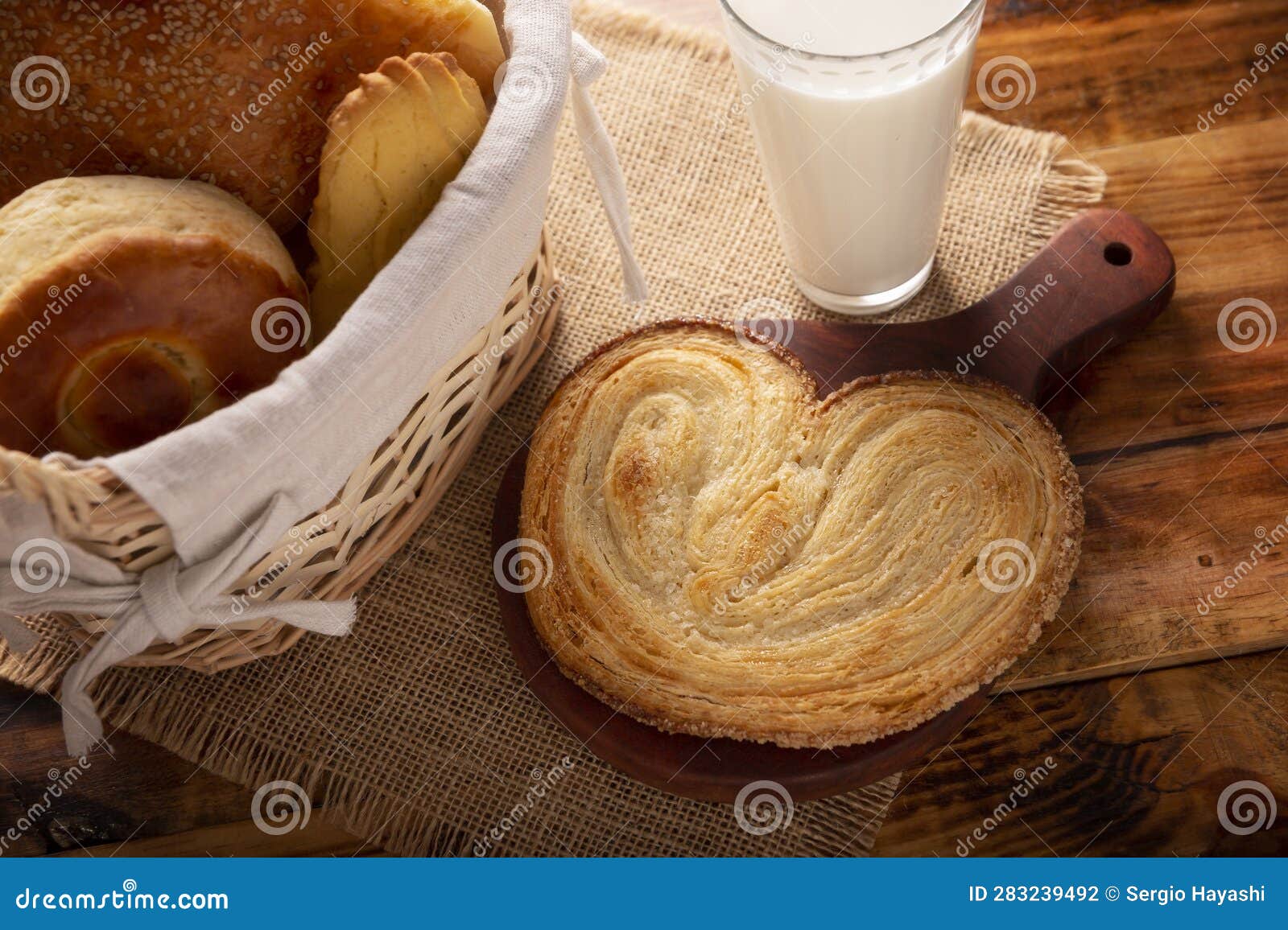 mexican sweet bread oreja and milk