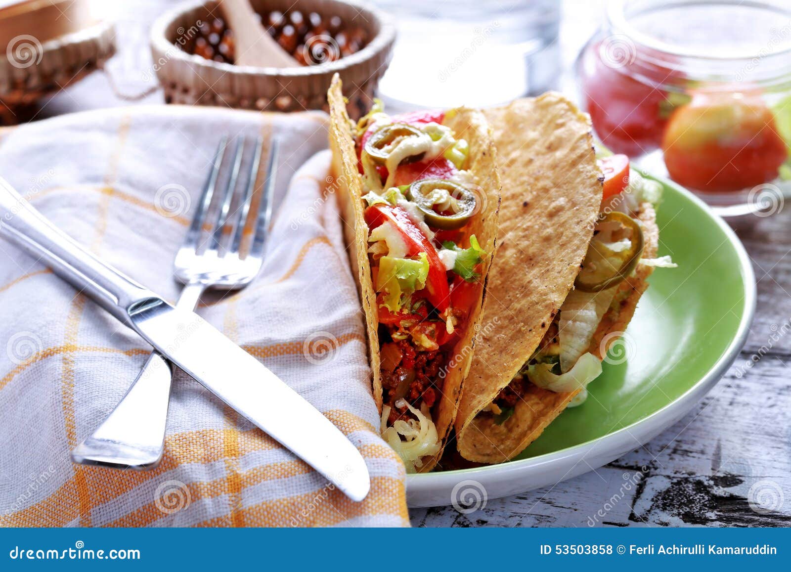 Mexican Taco Classic Minced Beef Stock Photo - Image of meat, meal