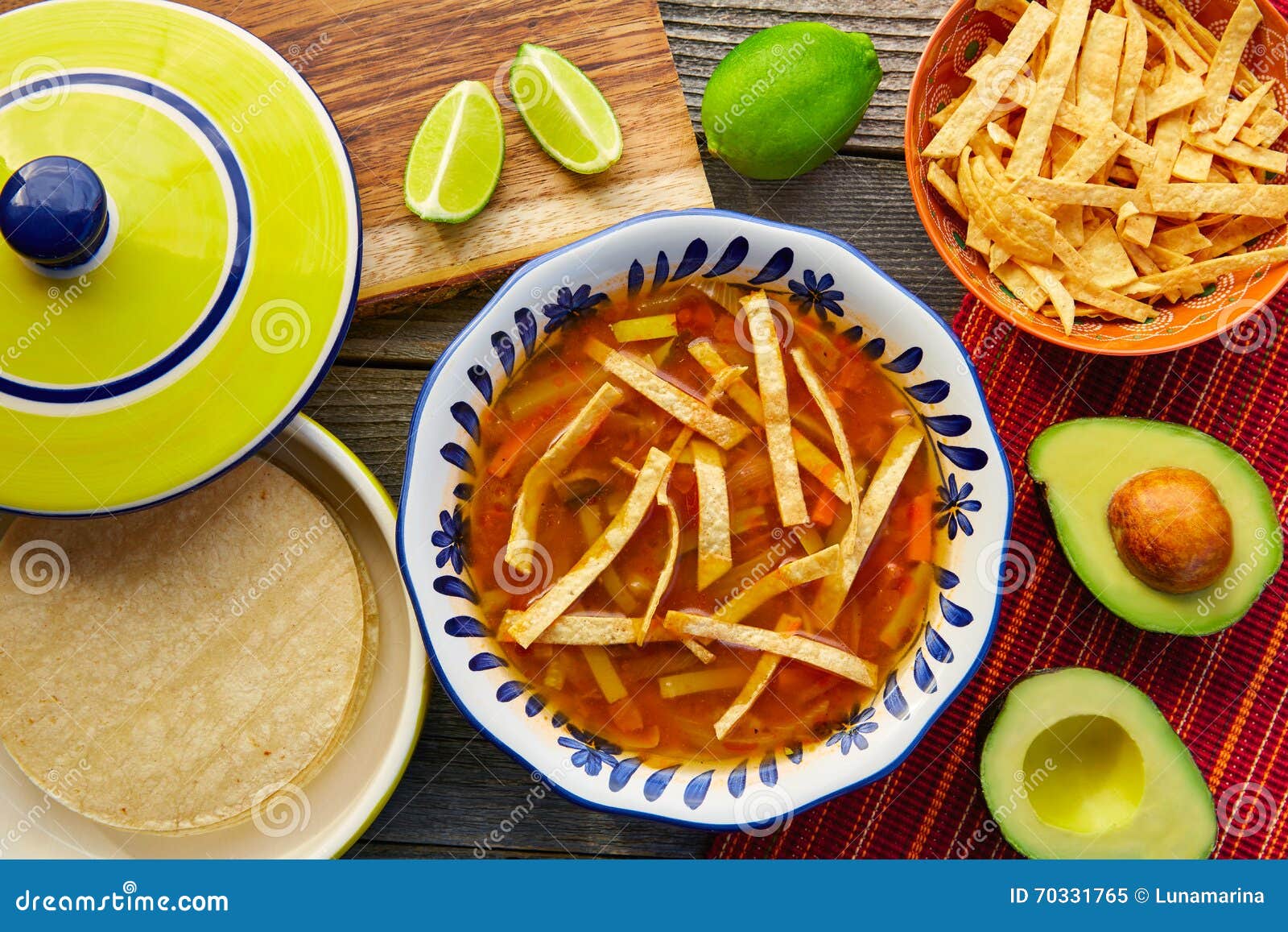 mexican tortilla soup and aguacate