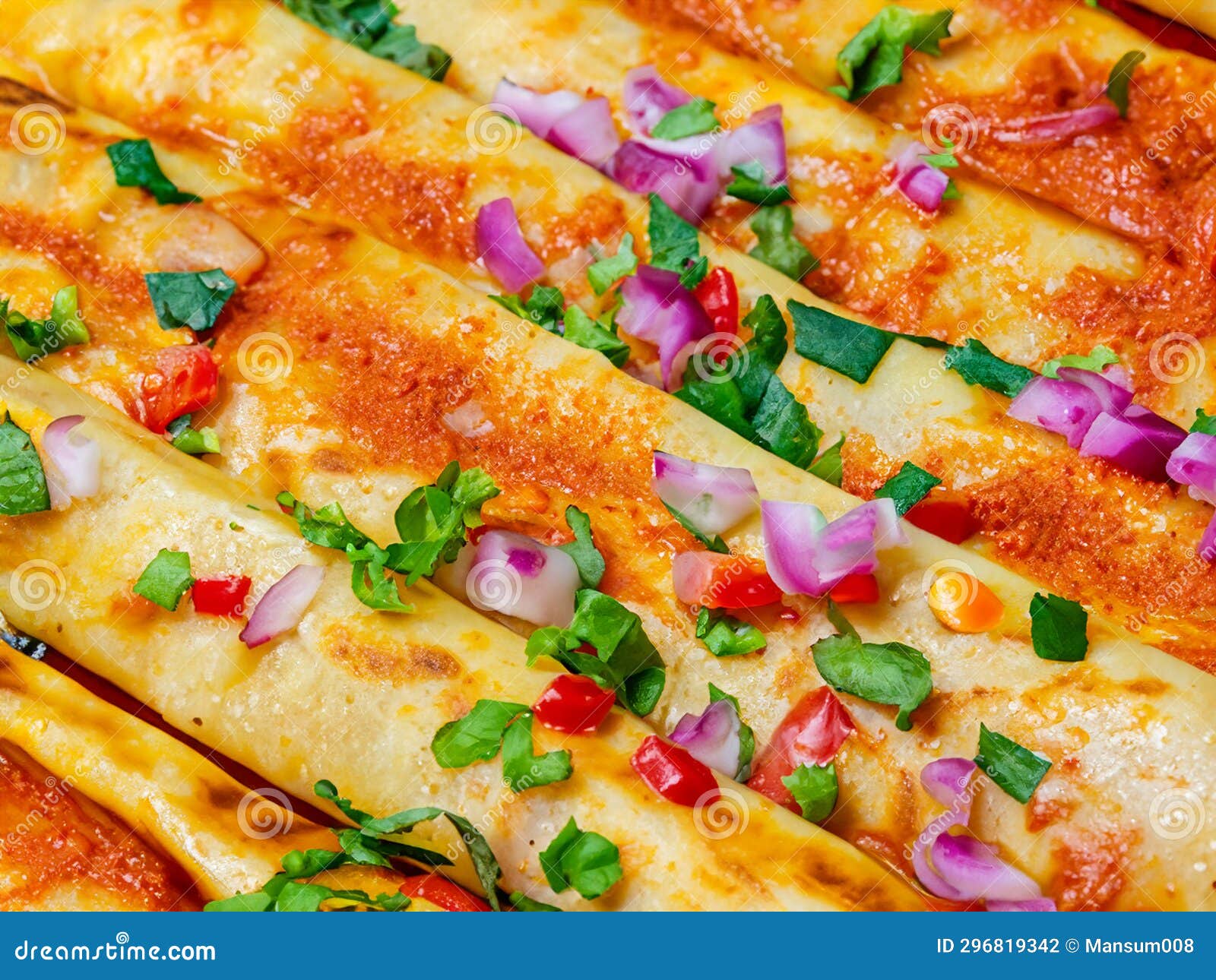 Mexican Tortillas with Guacamole, Corn and Cheese Stock Photo Image