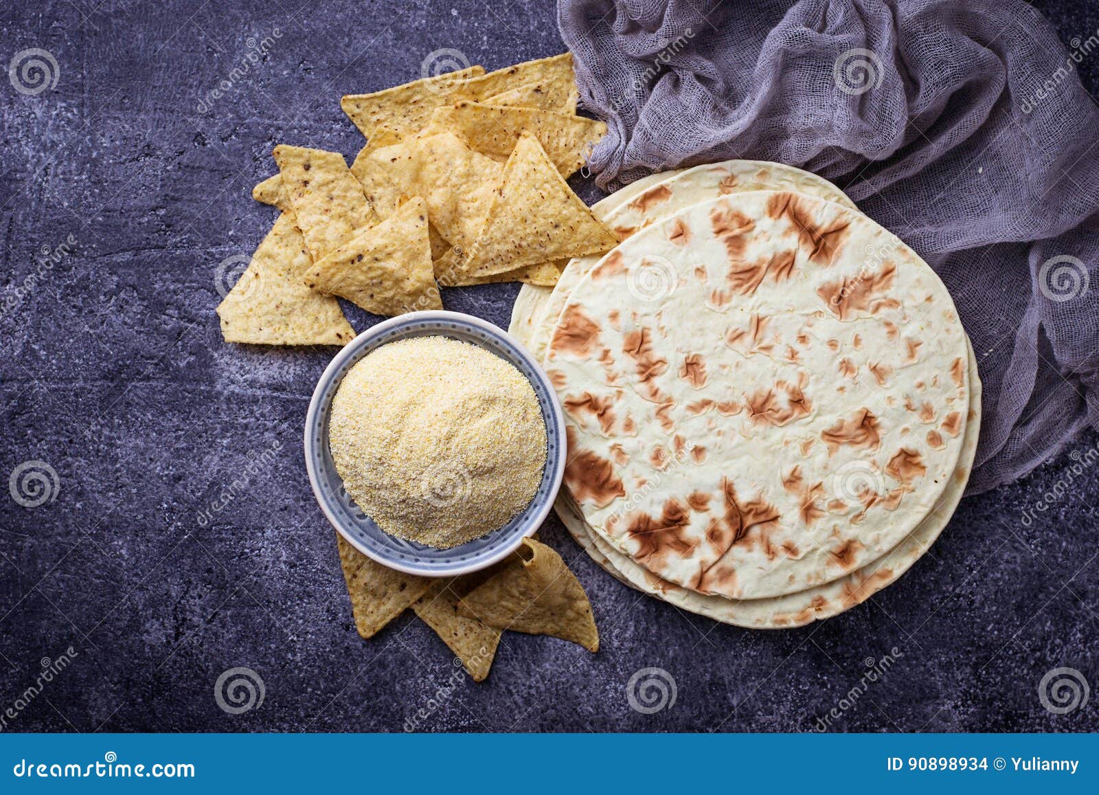 Mexican Tortillas, Nacho Chips and Corn Flour Stock Photo Image of maiz, nacho 90898934