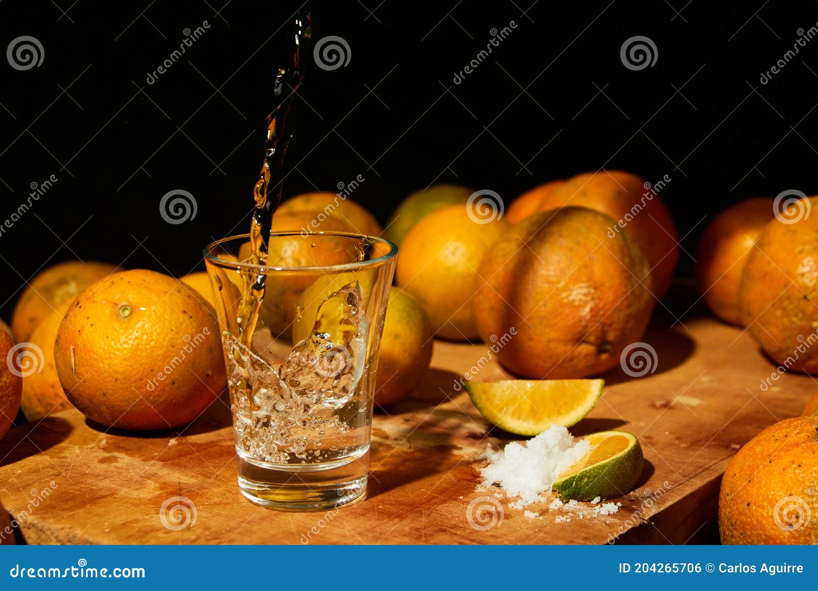 Mexican Traditional Alcohol Drink, Salt and Lime Stock Photo Image of