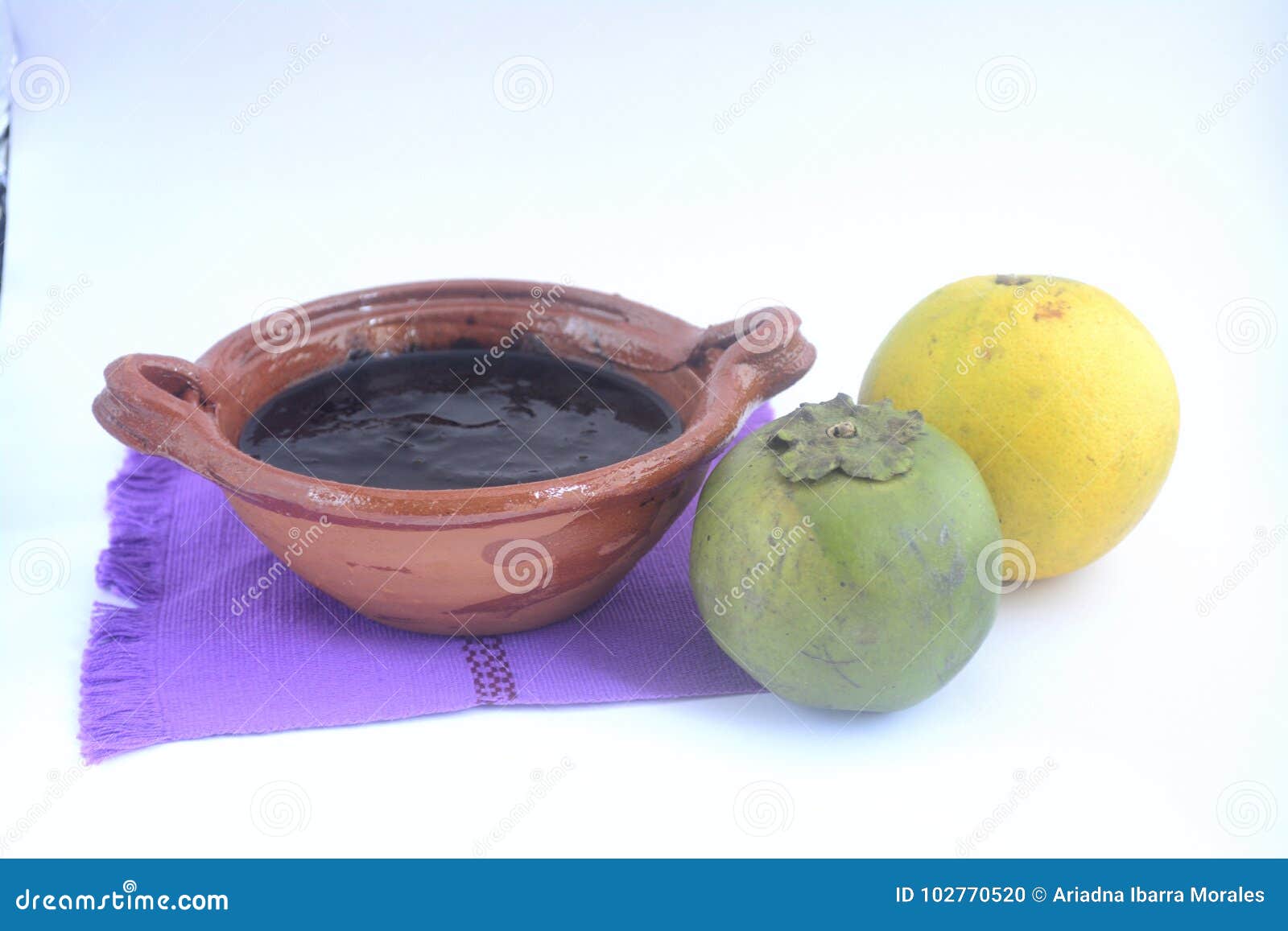 mexican traditional black sapote sweet made with orange juice