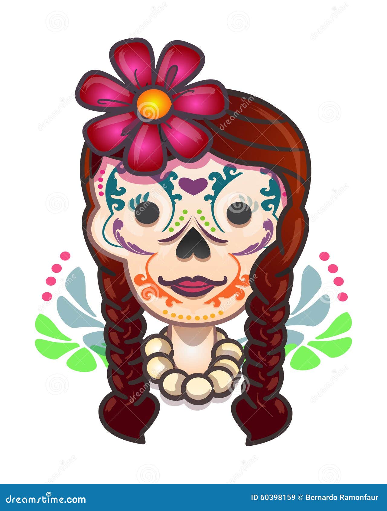 Mexican Traditional Catrina Cartoon Stock Vector - Illustration of  folklore, catrina: 60398159
