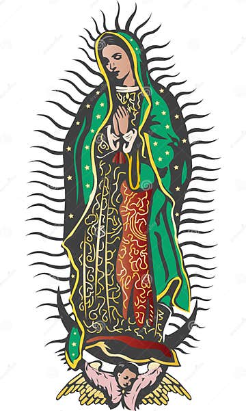 Mexican Virgin of Guadalupe - Color Vector Stock Vector - Illustration ...