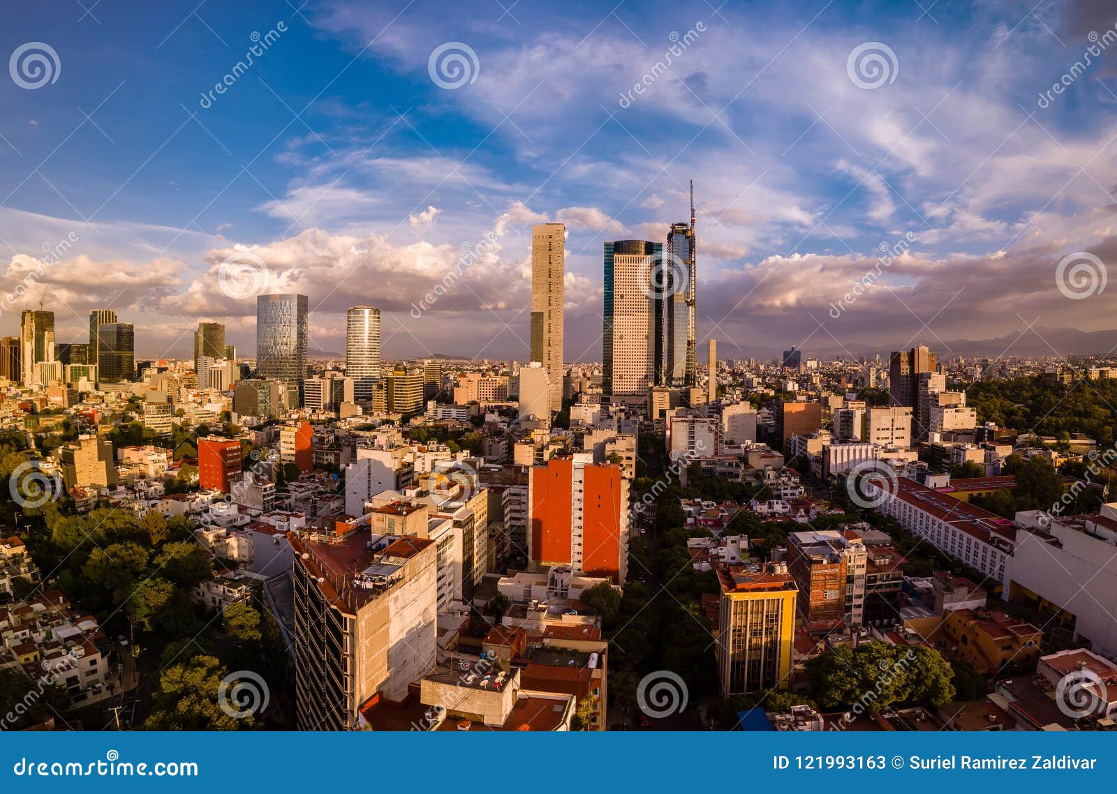 mexico city - ciudad de mexico panoramic aerial view