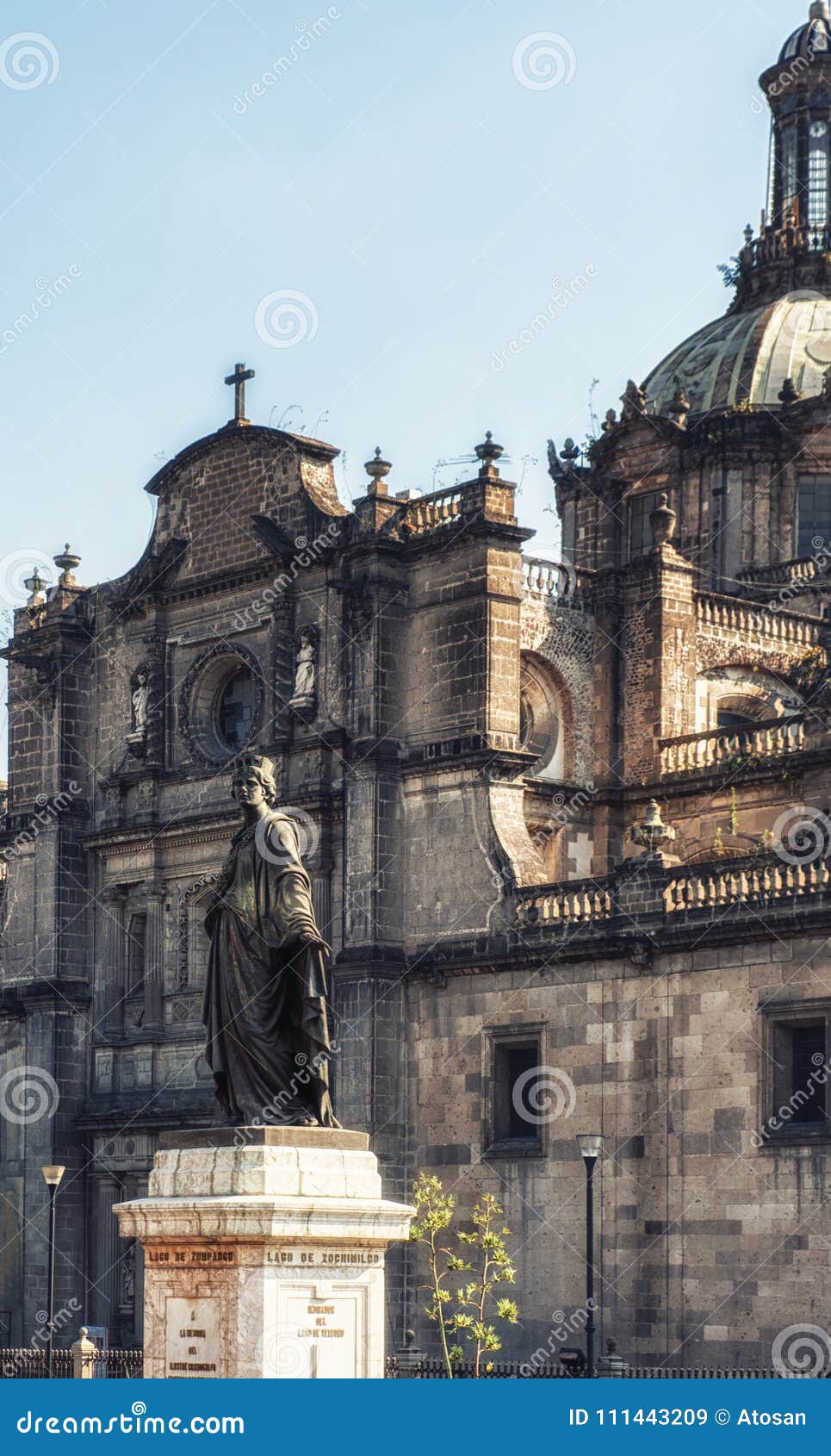 the statue in front of catedral metropolitana