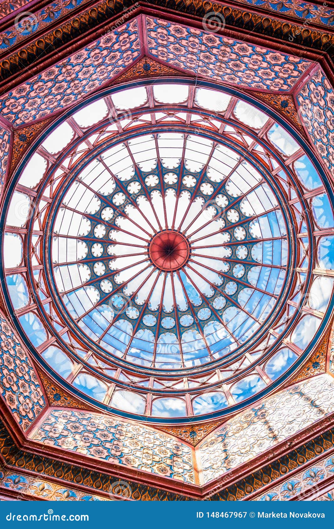 mexico city, mexico - january 25, 2019. kiosco morisco - kiosk structure in alameda park