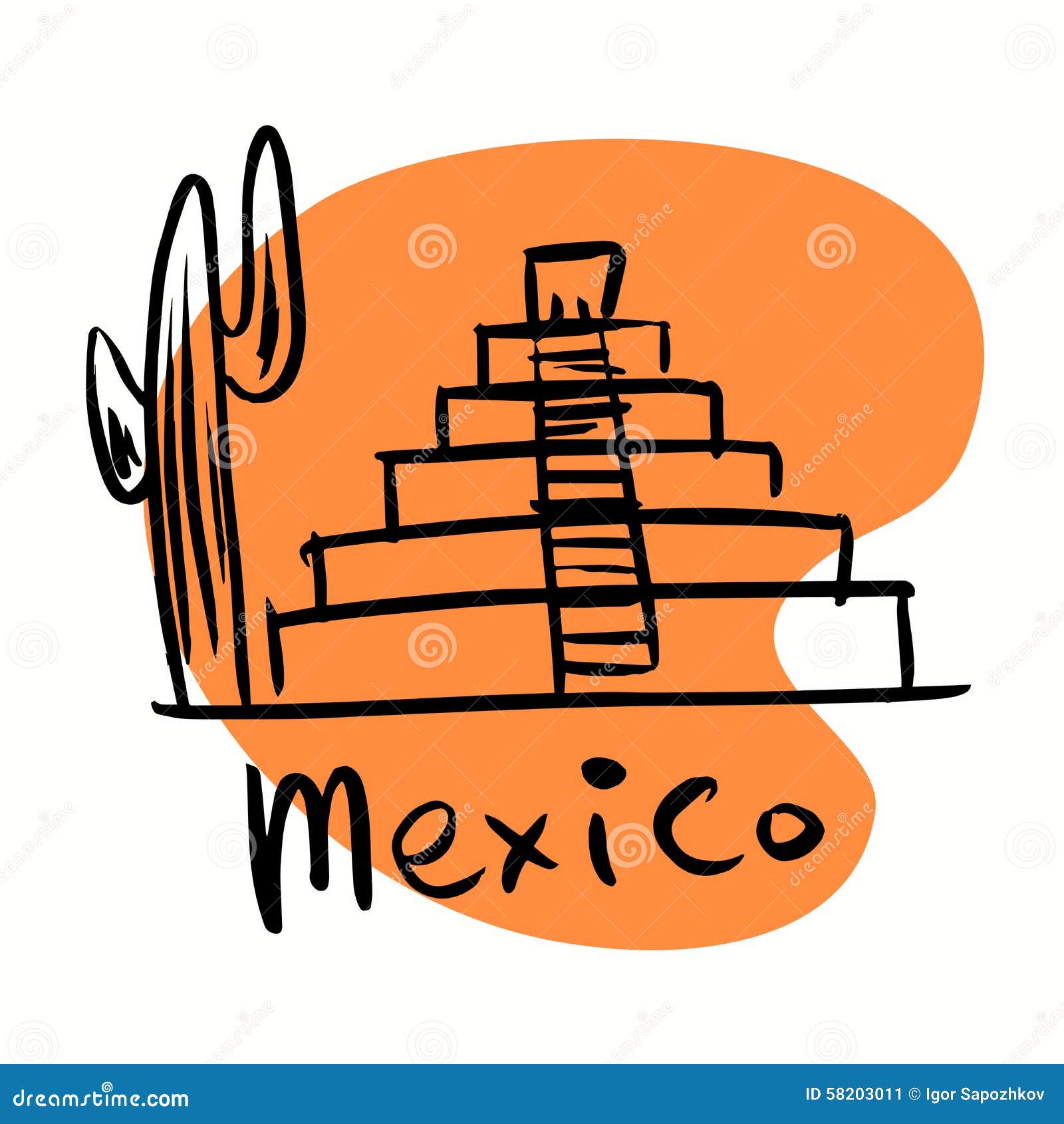 Mexico city Mayan pyramids stock illustration. Illustration of mexico ...