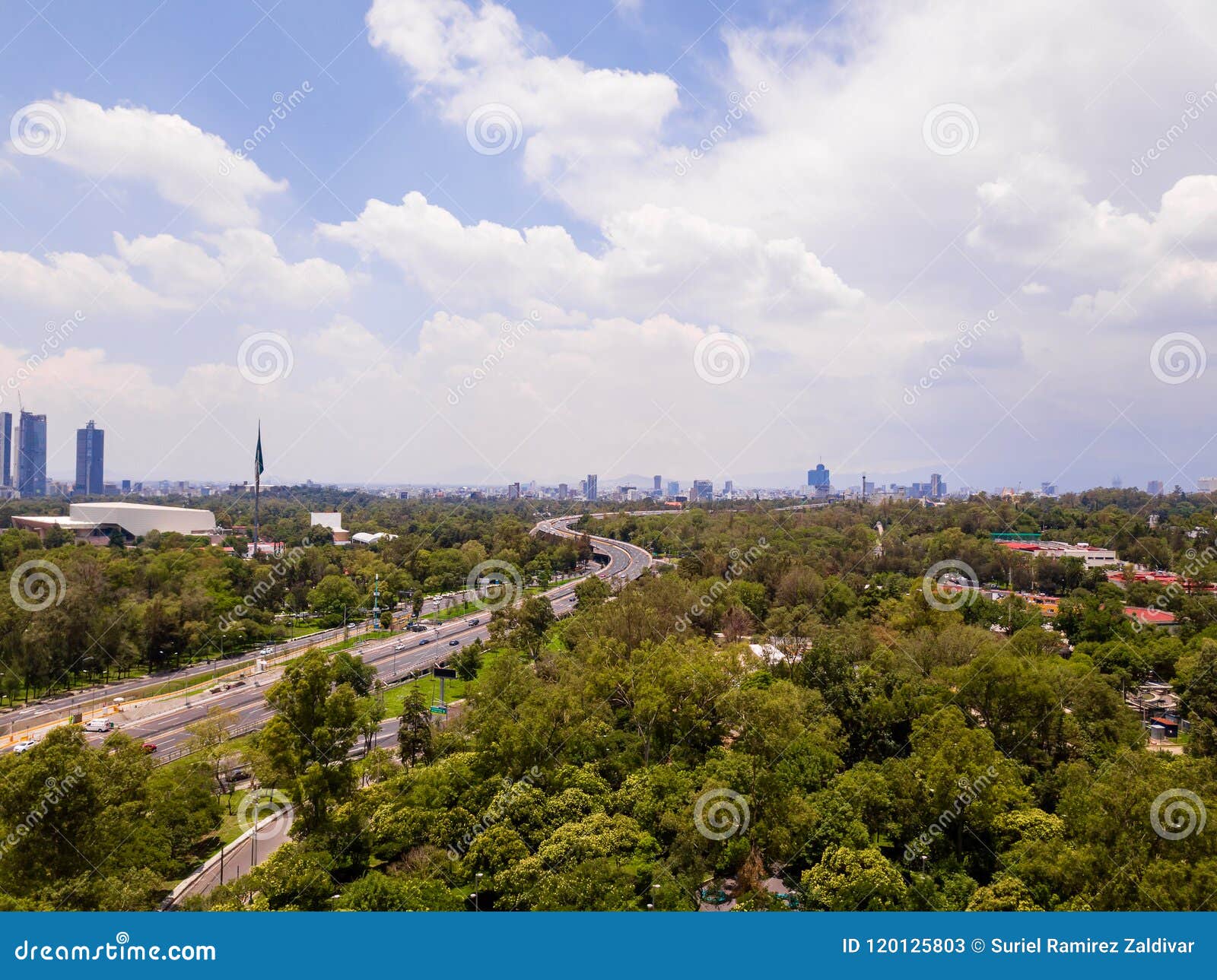 mexico city panoramic view chapultepec park and periferico