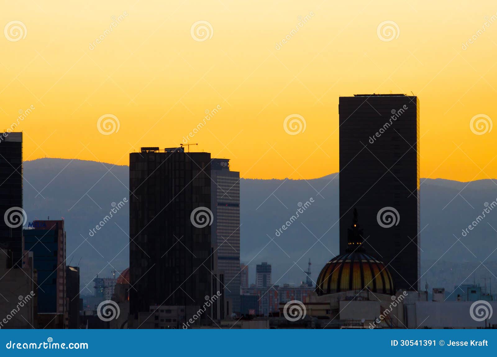 Mexico City Sunset stock image. Image of center, financial 30541391