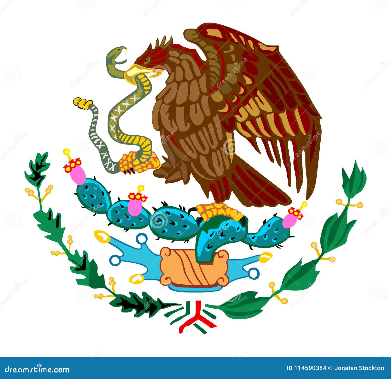 Mexico Coat of Arms , Seal, National Emblem. Stock Illustration ...