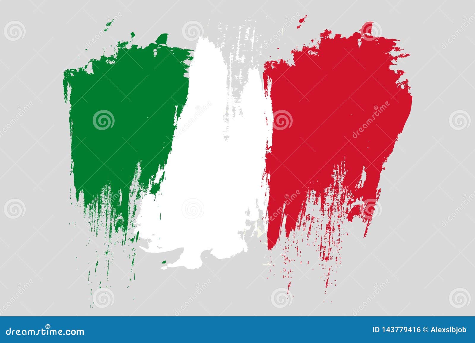 Mexico Flag. Brush Painted Mexico Flag Hand Drawn Style Illustration ...