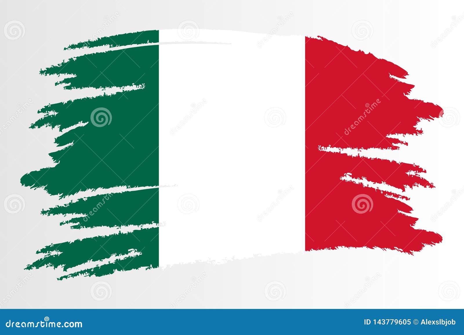 Mexico Flag. Brush Painted Mexico Flag Hand Drawn Style Illustration ...