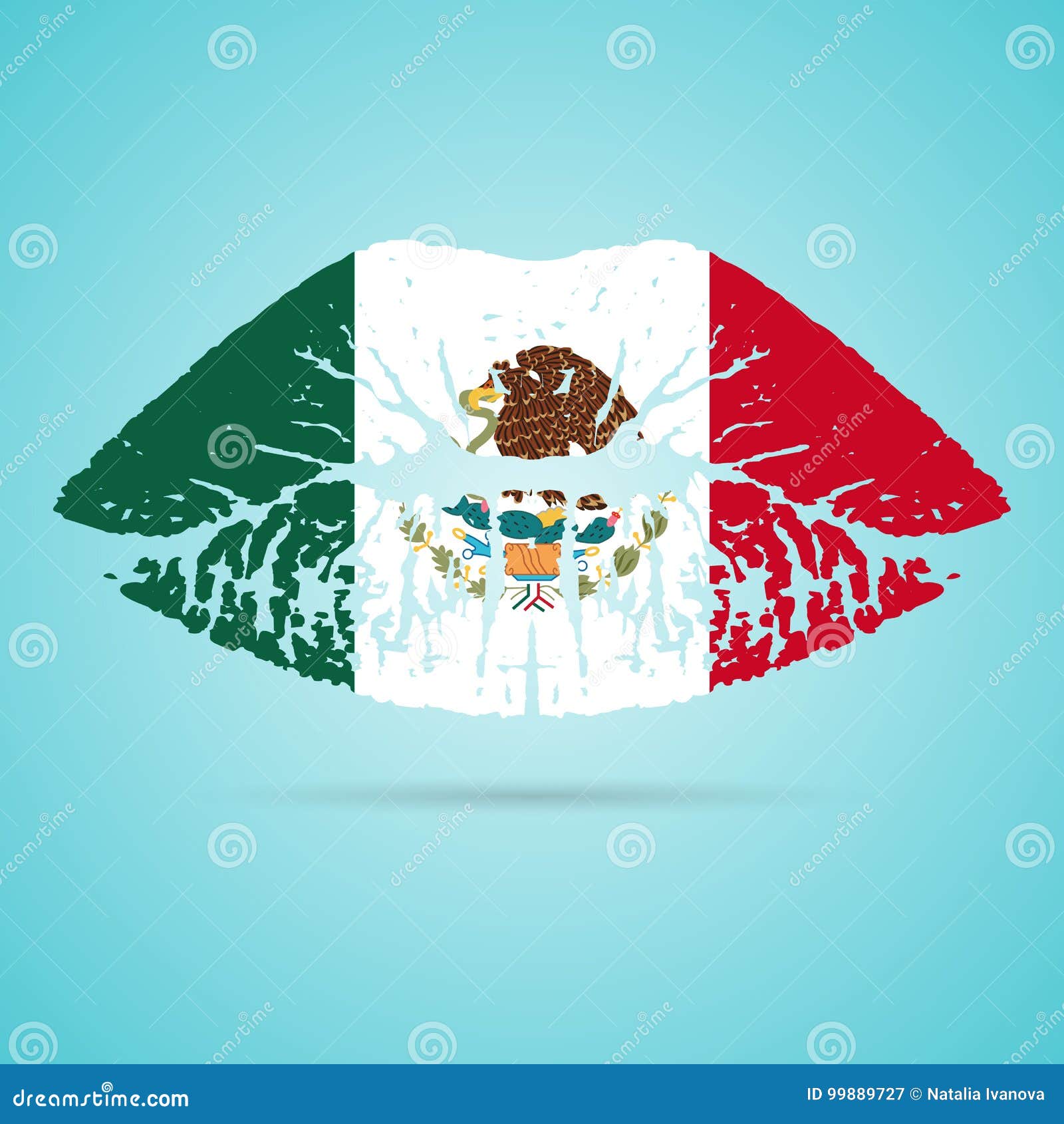 Download Mexico Flag Lipstick On The Lips Isolated On A White ...