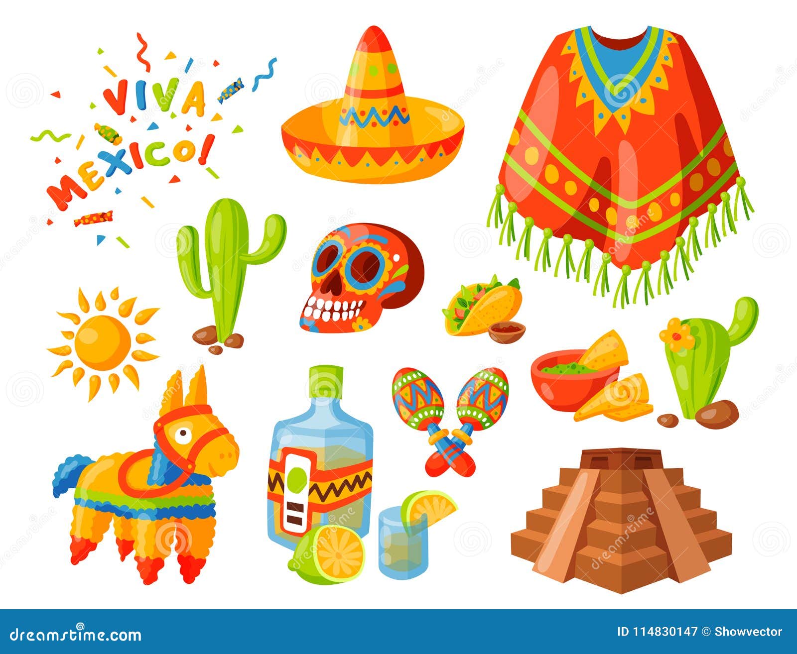 mexico icons   traditional graphic travel tequila alcohol fiesta drink ethnicity aztec maraca sombrero