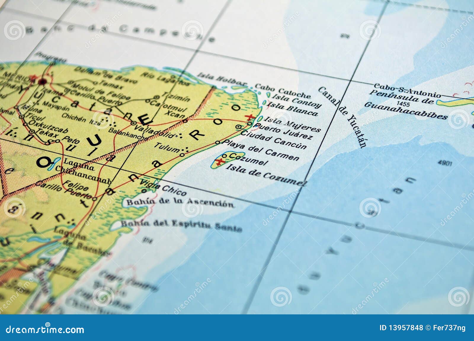 Mexico Map Stock Photo Image Of Visit Cozumel Island 13957848
