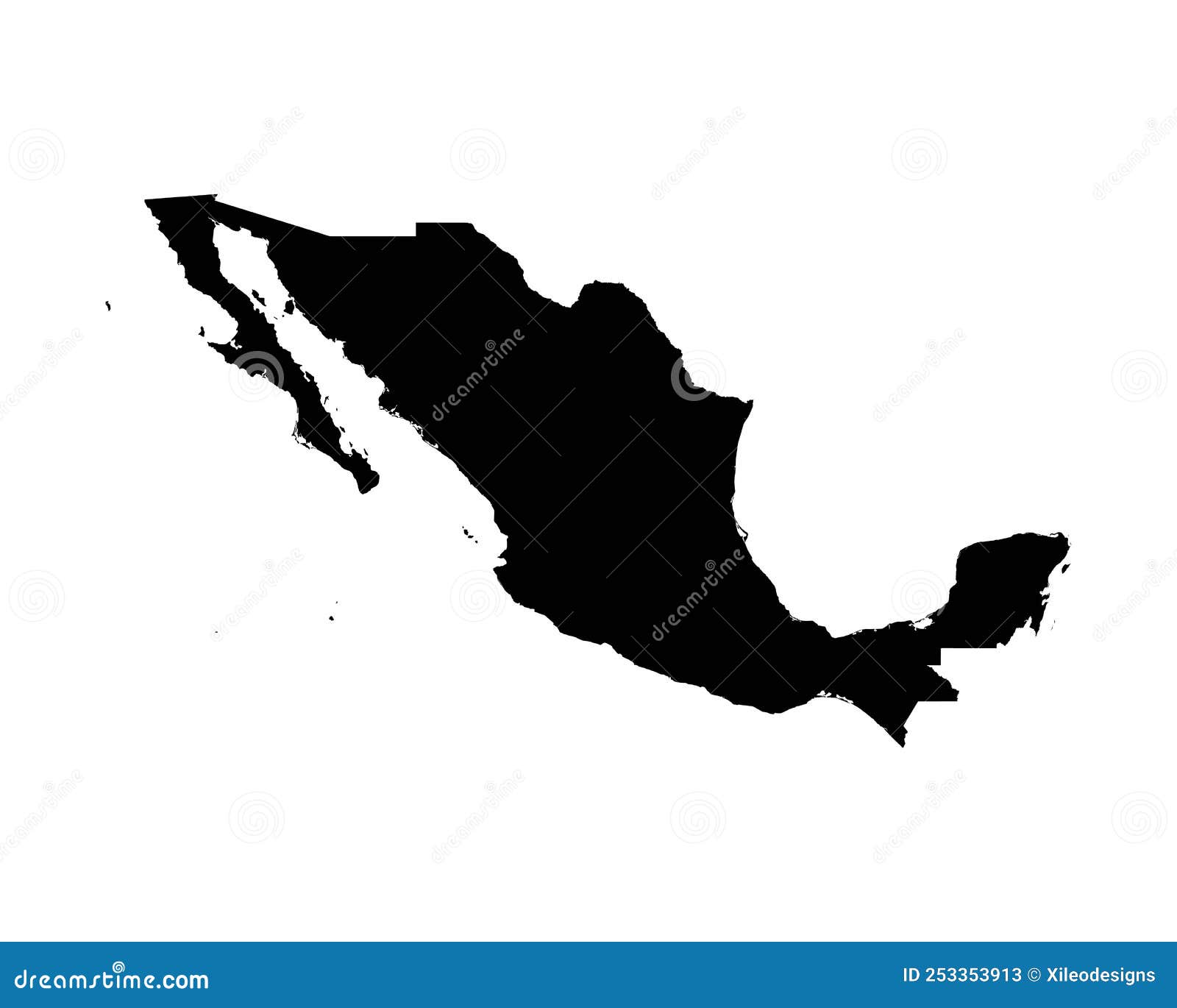 mexico map. mexican country map. black and white mexicanos national nation outline geography border boundary  territory vecto