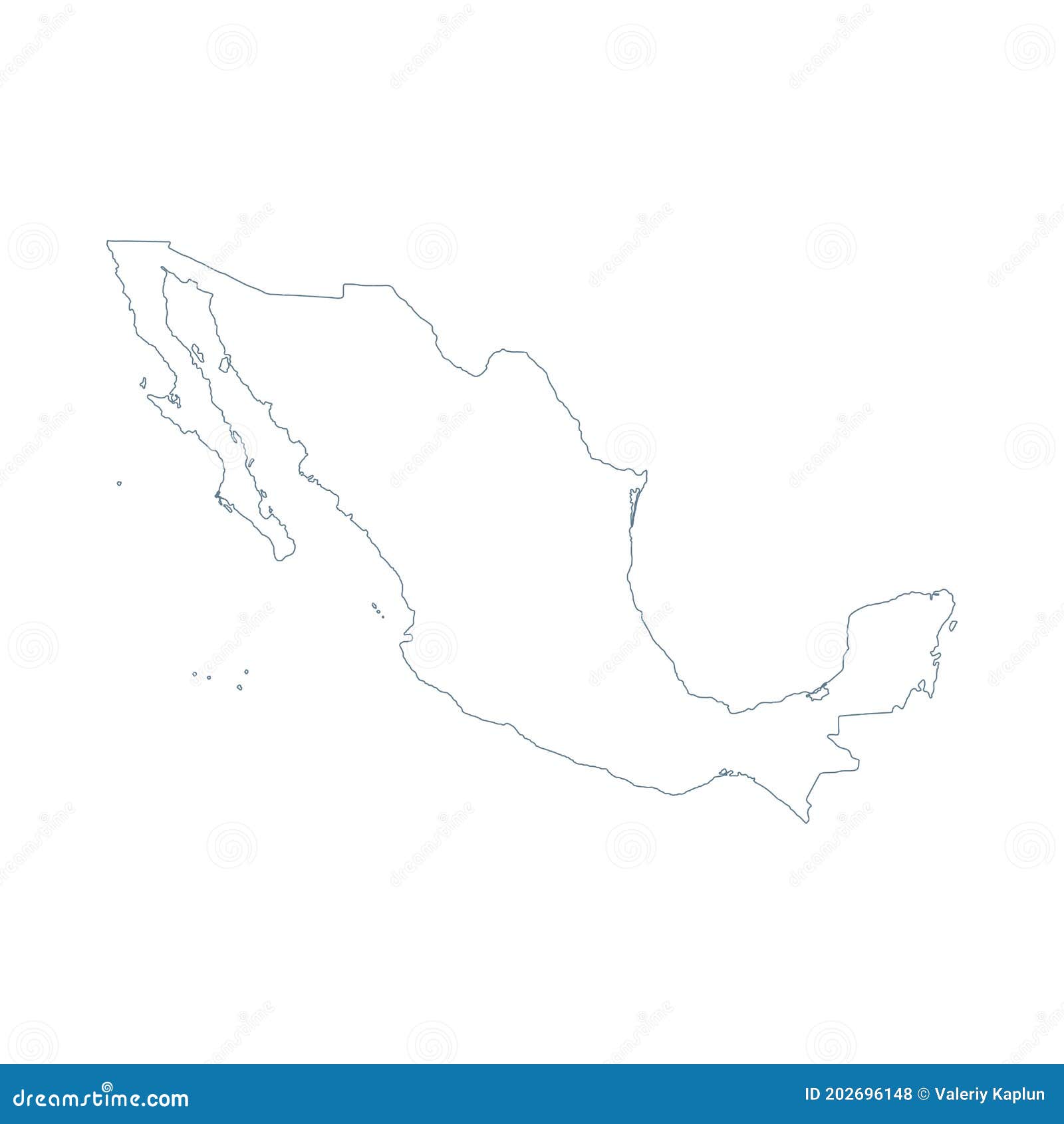 Mexico Map - Vector Contour Illustration Stock Illustration ...