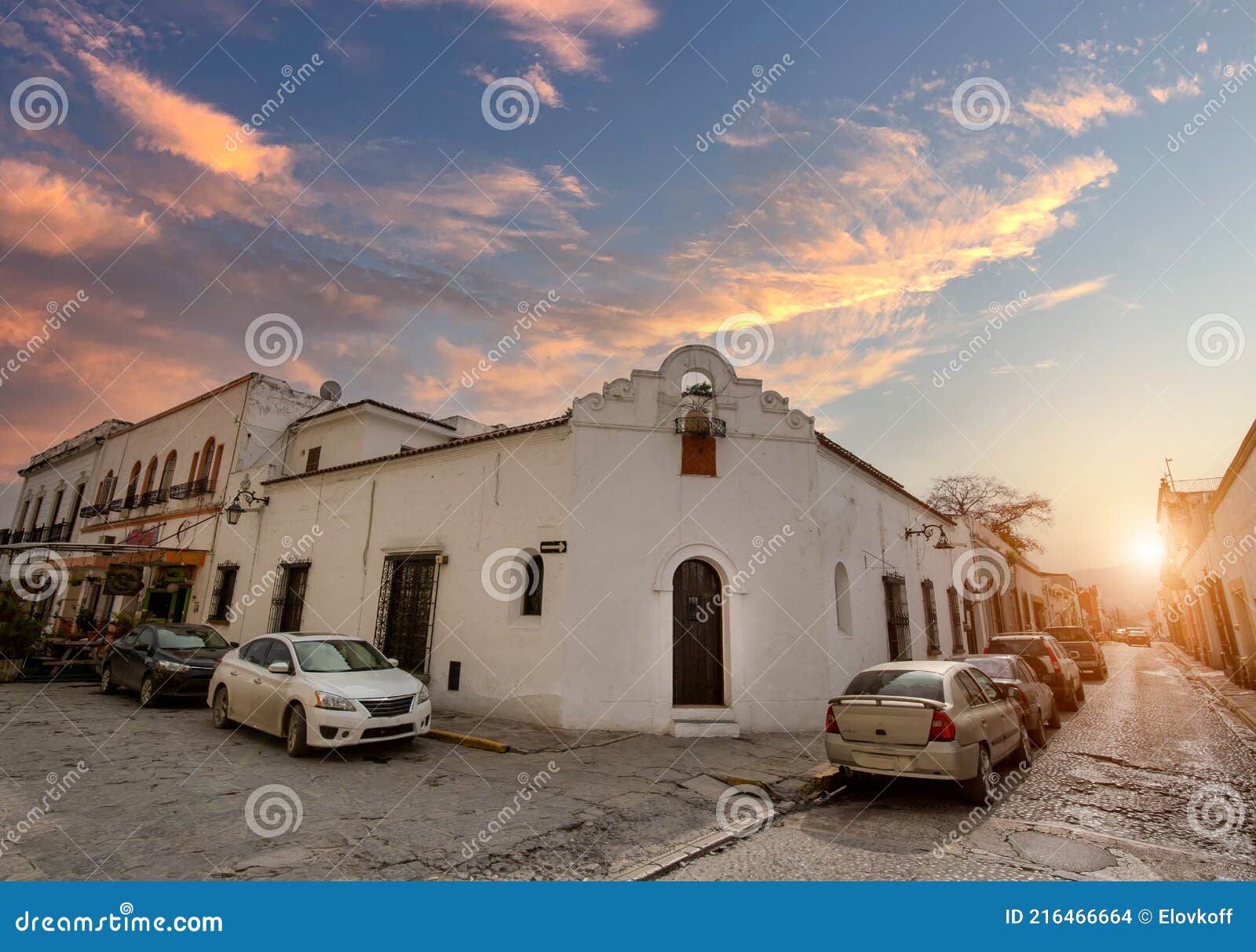 mexico, monterrey, colorful historic buildings in the center of the old city, barrio antiguo, a famous tourist