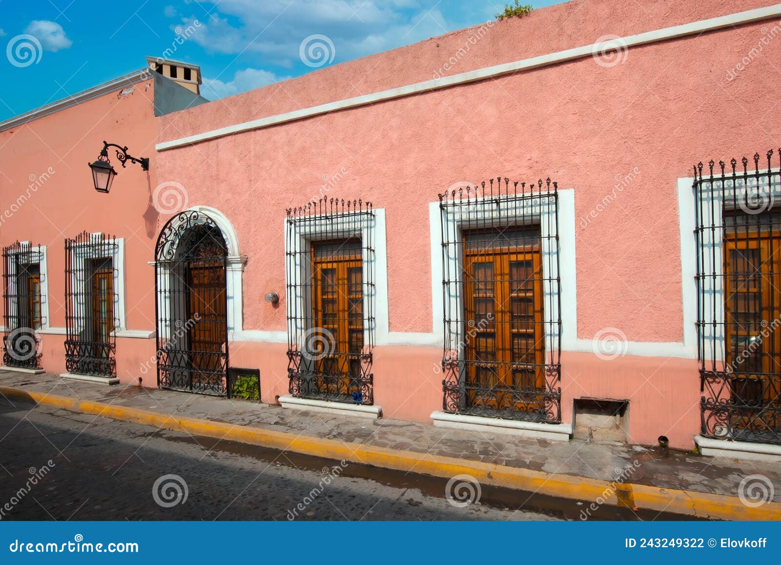 mexico, monterrey, colorful historic houses in barrio antiguo, a famous tourist attraction