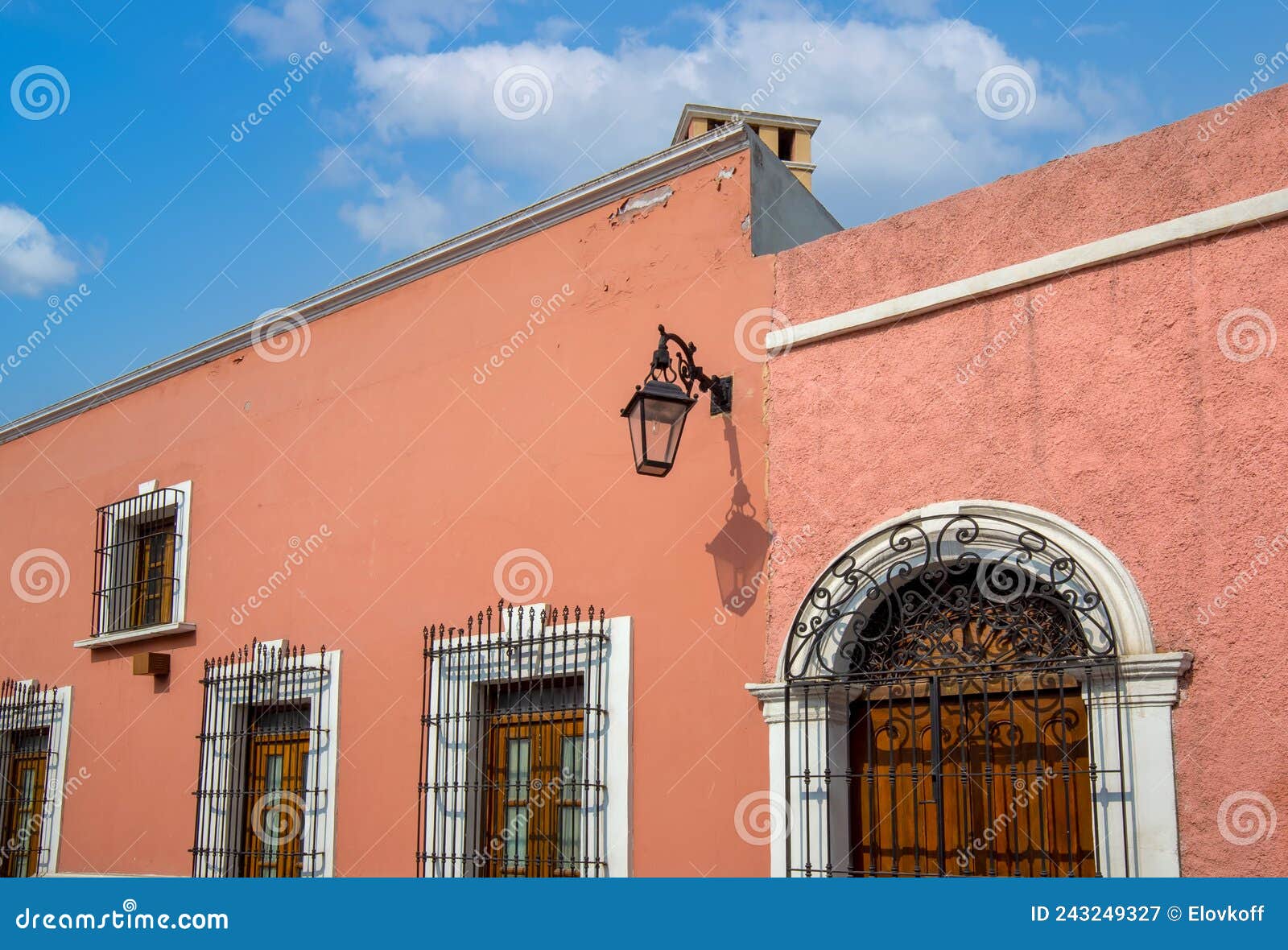 mexico, monterrey, colorful historic houses in barrio antiguo, a famous tourist attraction