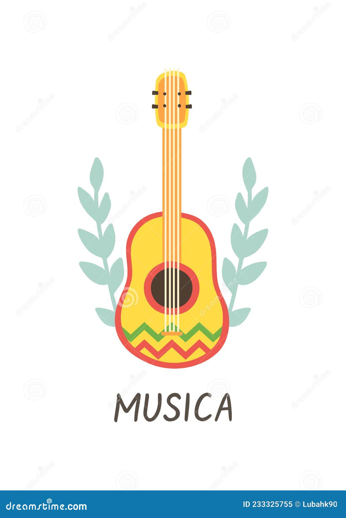mexico musica culture print. mariachi logo. hand drawn guitar icon. day of the dead card. dia de los muertos poster