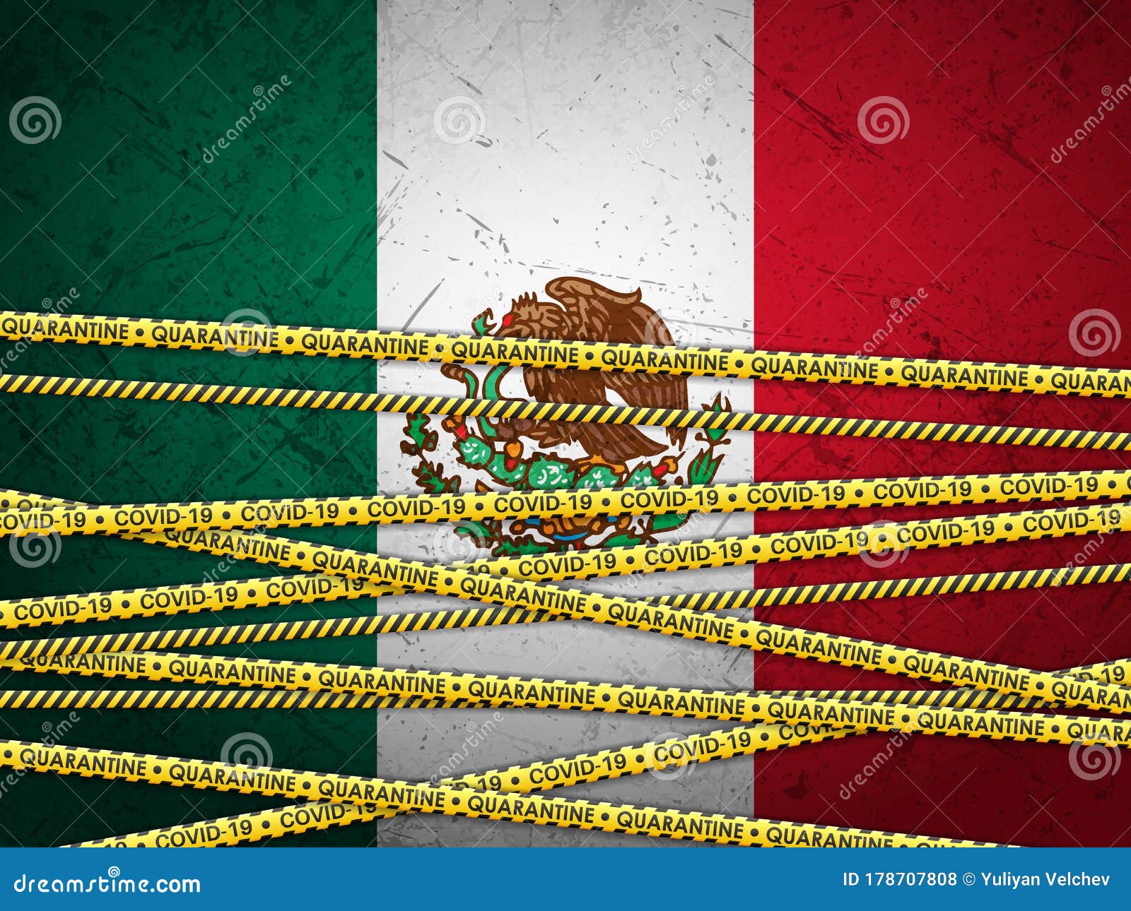 Mexico in quarantine stock illustration. Illustration of infection