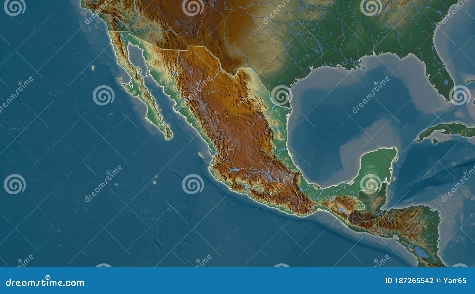 Mexico - Relief. Composition Stock Illustration - Illustration of