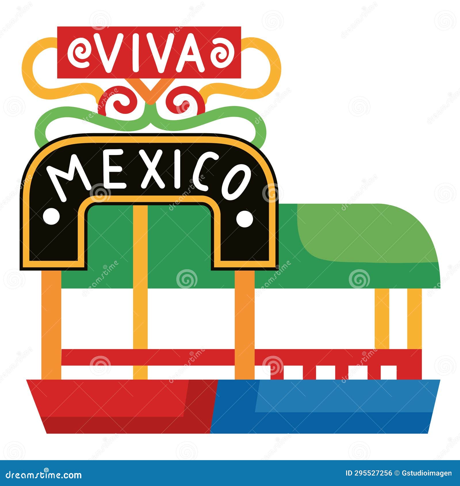 Mexico Xochimilco Trajinera Traditional Stock Vector Illustration of