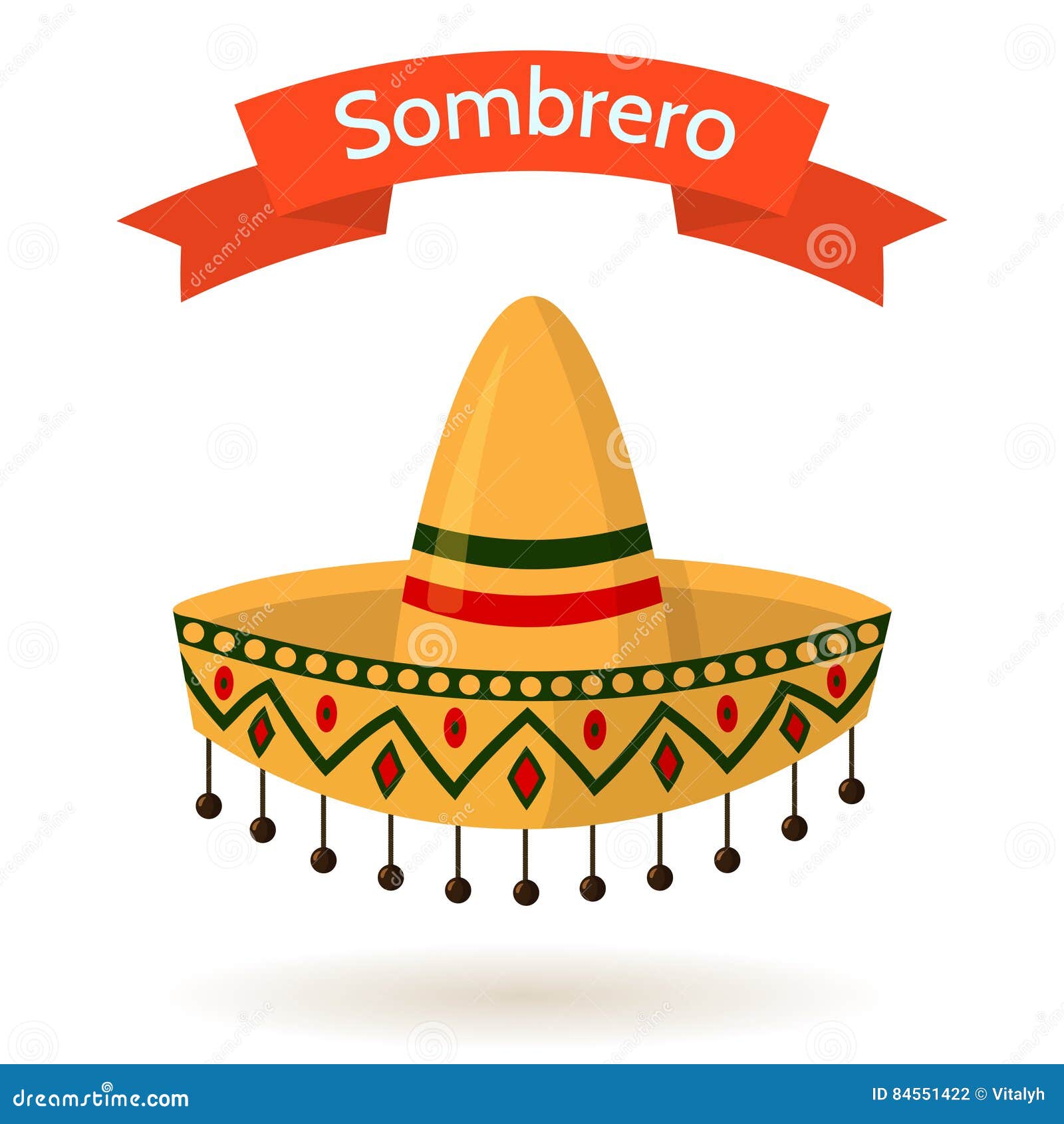 Mexikanische Nationale Bunte Hut-Sombrero-Vektor-Illustration Vektor ...