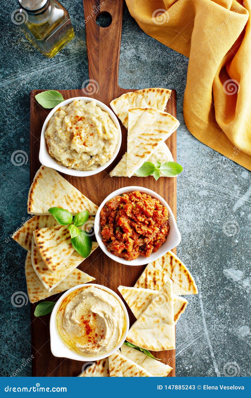 Mediterranean Dips And Spreads. Known As Mezze In Labaneese