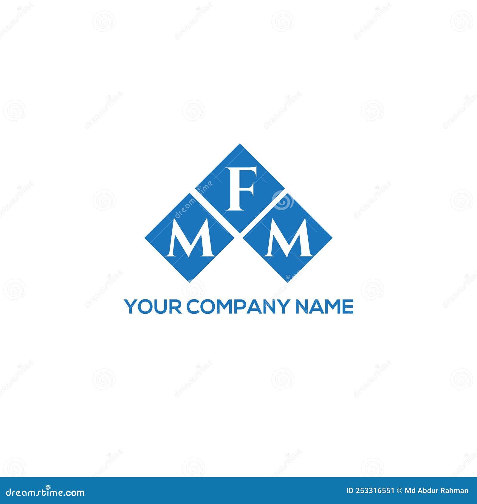 MFM Letter Logo Design on WHITE Background. MFM Creative Initials